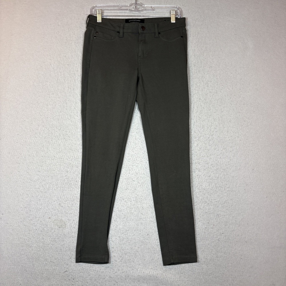 Liverpool The Ankle Skinny Women's 4/27 Peat Green Rayon/Nylon/Spandex Pant